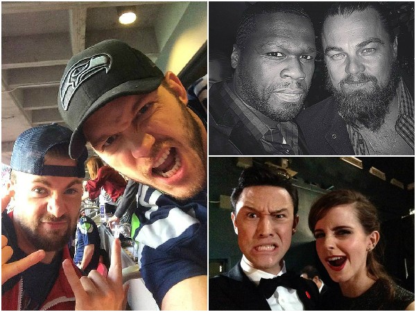 Chris Evans, Chris Pratt, 50 Cent, Leonardo de Caprio, Joseph Gordon-Levitt e Emma Watson (Foto: Instagram/Twitter)