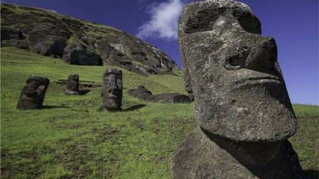 O trabalho de Simpson, Dussubieux e o restante da equipe consistiu em analisar detalhadamente 21 das cerca de 1,6 mil ferramentas de pedra - feitas basicamente de basalto - recolhidas em escavações arqueológicas na ilha (Foto: Getty Images via BBC)