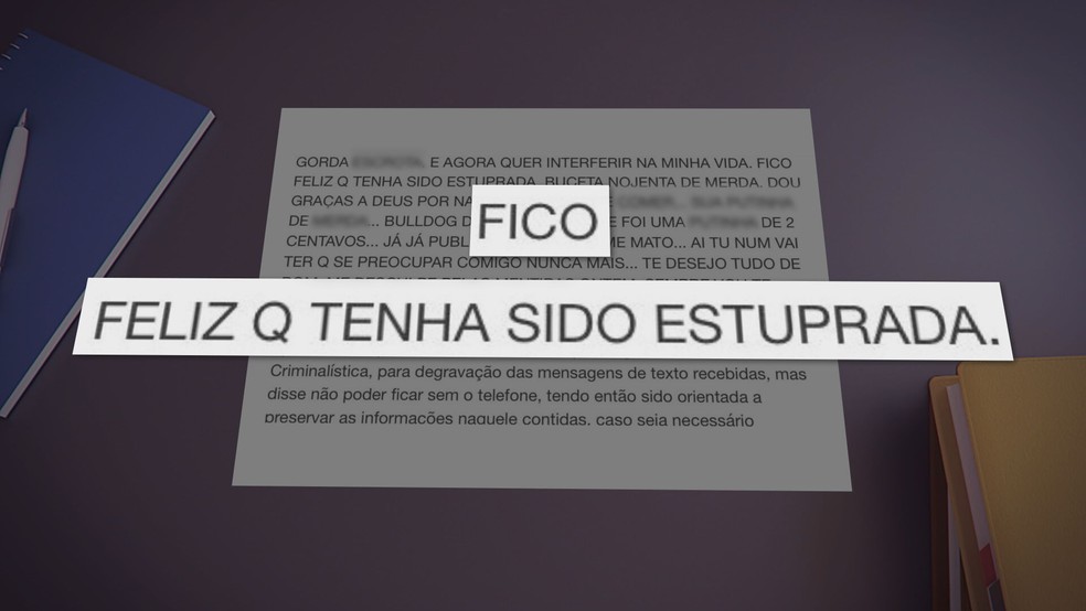 Mensagem que Daniel Vieira Sampaio, de 25 anos, teria mandado para outra mulher  — Foto: TV Globo/Reprodução