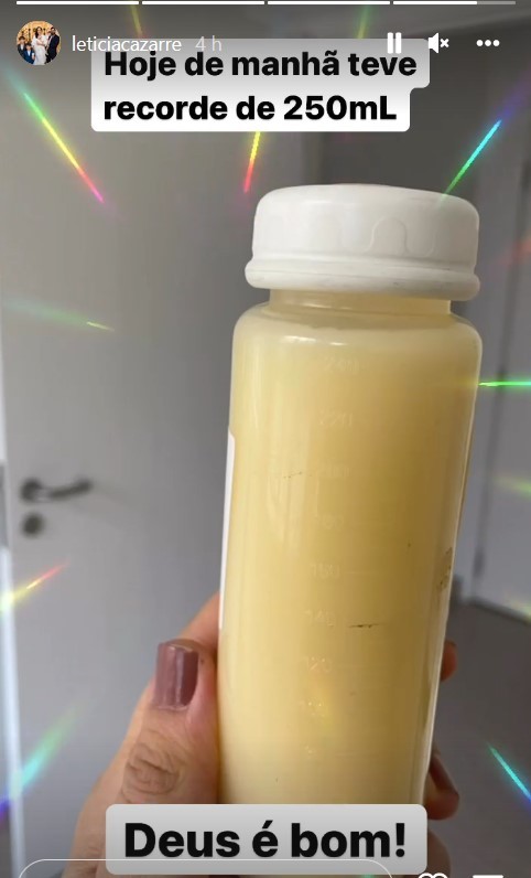 Letícia Cazarré tem tirado leite para a filha recém-nascida (Foto: Reprodução/Instagram )