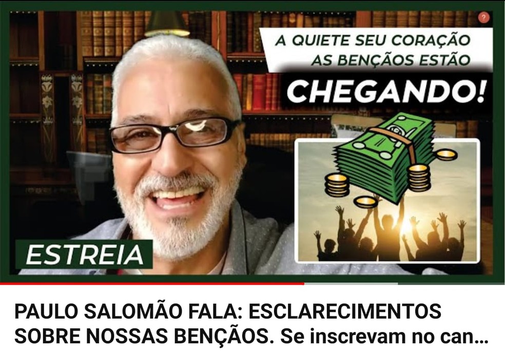 Influencer religioso Paulo Roberto Salomão foi preso suspeito de fazer anúncios de investimento falsos na internet, no DF — Foto: YouTube/Reprodução