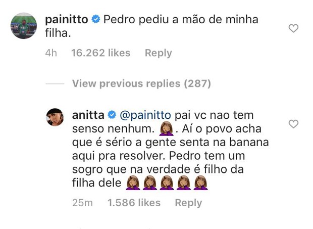 Anitta desmente o pai (Foto: Reprodução Instagram)