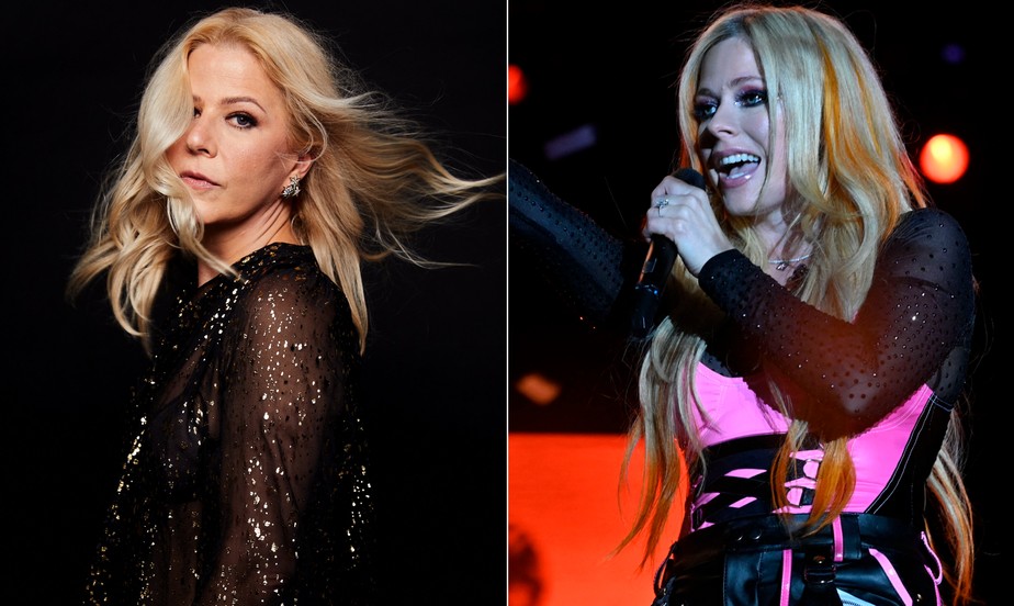 Paula Töller (à esquerda) e Avril Lavigne: brasileiros apontam semelhanças entre ambas