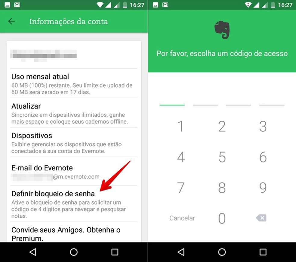 como usar evernote android