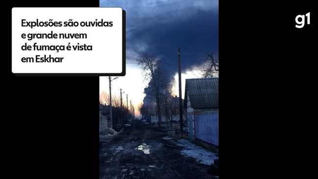 Explosões são ouvidas e grande nuvem de fumaça é vista em Eskhar