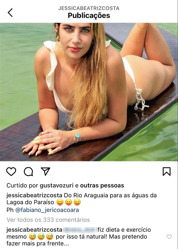 Publicação de Jéssica Costa (Foto: Reprodução/Instagram)