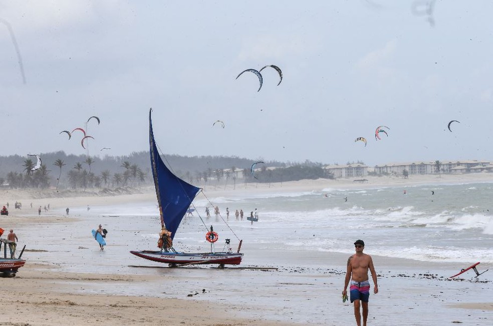 Ventos de até 61 km/h atingem o litoral cearense até esta quarta-feira (5). — Foto: Natinho Rodrigues/Sistema Verdes Mares