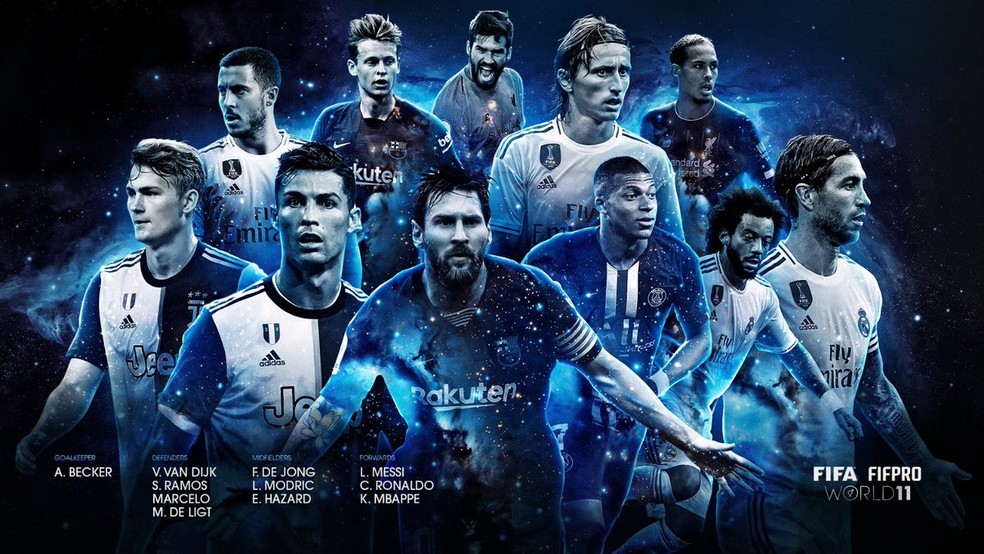 Fifa divulga seleção ideal da temporada — Foto: Reprodução/Twitter