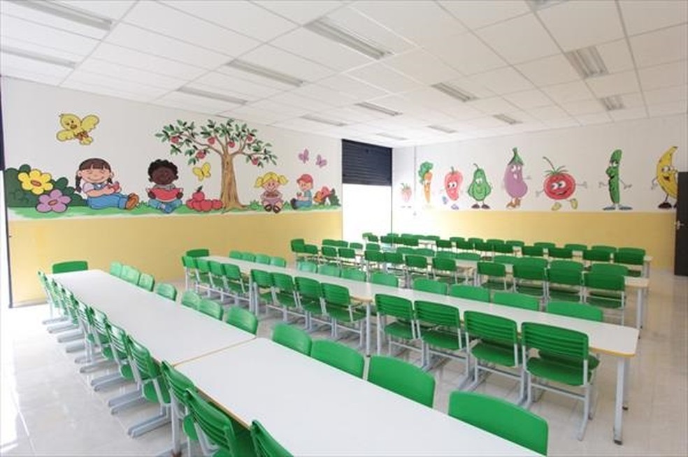 Sala de aula em escola municipal de Mauá, na Grande SP — Foto: Rodrigo Zerneri/Prefeitura de Mauá