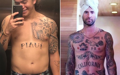 Whindersson Nunes brinca com tatuagem à la Adam Levine: "Queria ter nascido em Itu"