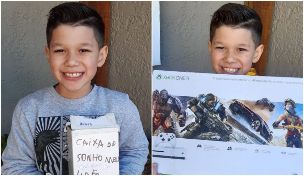 Carlos Eduardo Lopes em dois momentos: a caixinha de que virou o sonho de um videogame — Foto: Arquivo Pessoal