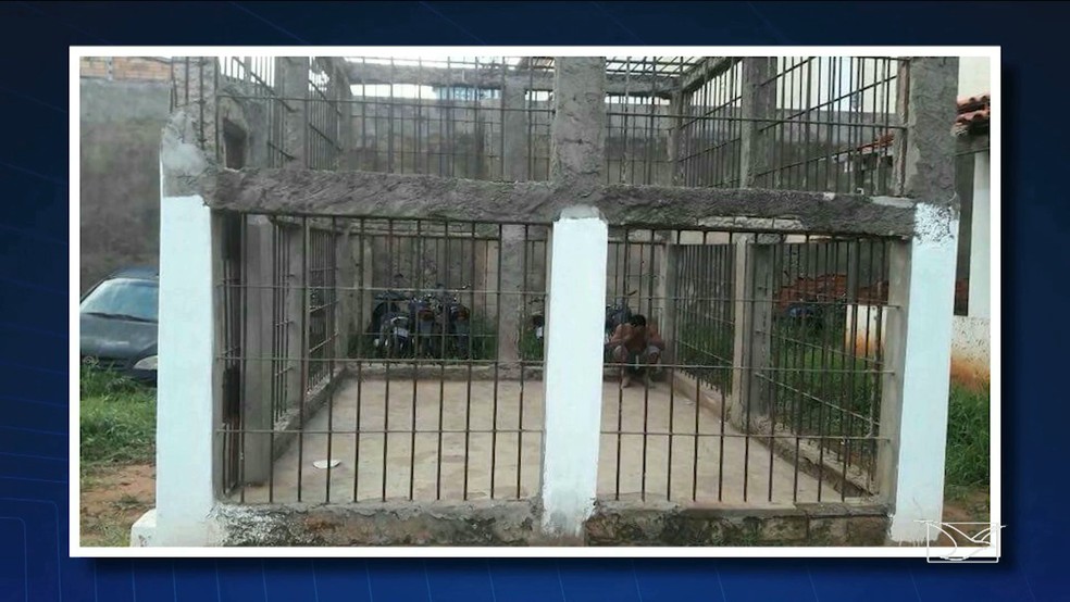 Cela onde o comerciante ficou detido em Barra do Corda (Foto: Reprodução / TV Mirante)