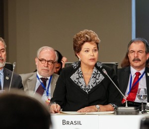 A presidente Dilma Rousseff discursa, em primeira sessão plenária da 22ª Cúpula Ibero-Americana (Foto: Roberto Stuckert Filho/Presidência)