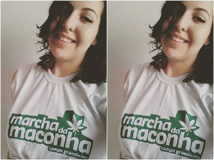 Mayara Holzbach vestiu uma camisa da Marcha da Maconha para apoiar o movimento na internet