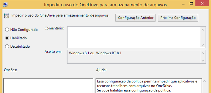 Desativando a integração do OneDrive com o Windows 8 (
