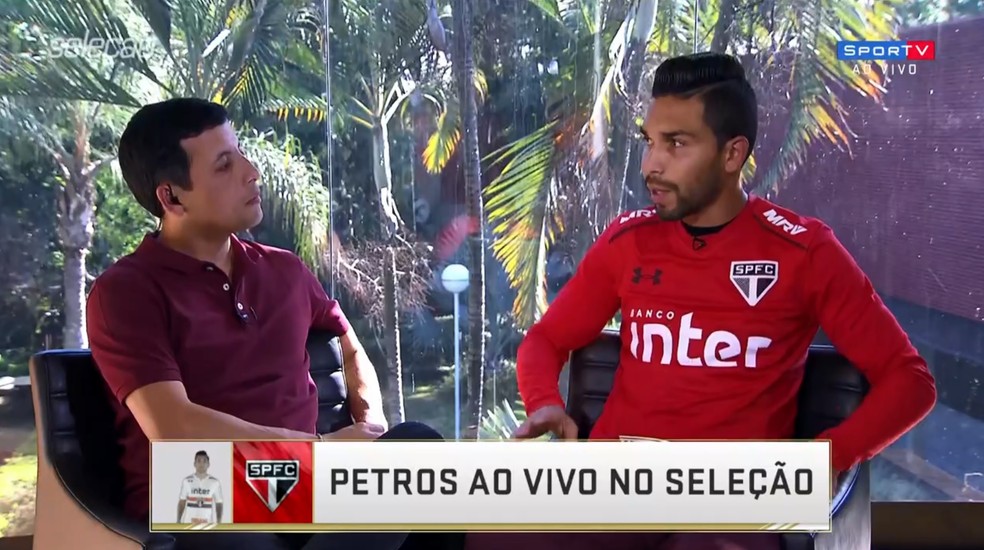 Petros fala com exclusividade ao Seleção (Foto: Reprodução/SporTV)