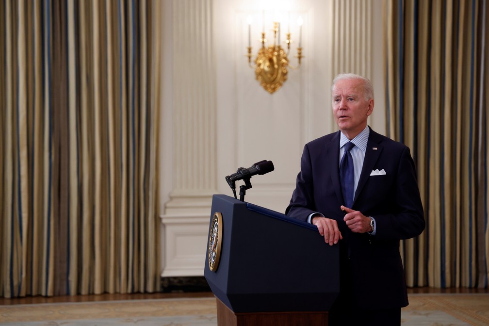 Presidente dos EUA, Joe Biden, em entrevista coletiva na Casa Branca em 4 de maio de 2021 — Foto: Jonathan Ernst/Reuters