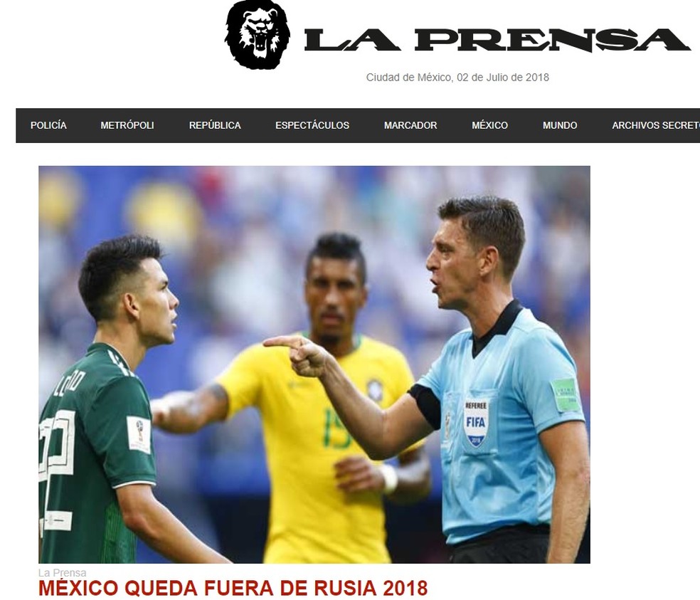 Jornal LA PRENSA, do México (Foto: Reprodução)