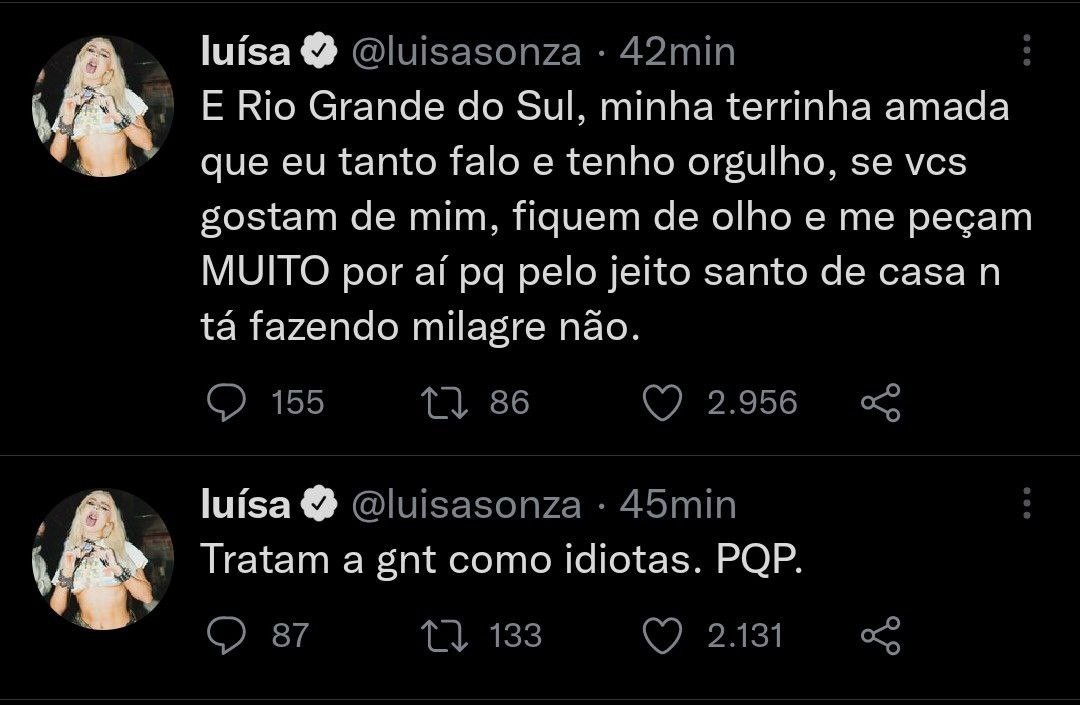 Luisa Sonza desabafa no Twitter (Foto: Reprodução/Twitter)