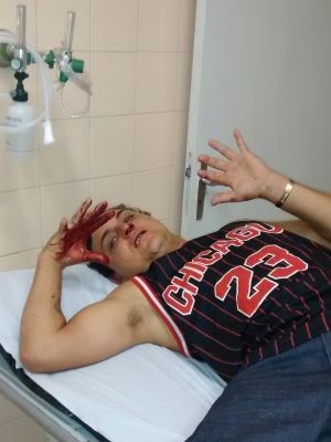 Jovem foi encaminhado para o Pronto-Socorro após agressão  (Foto: Arquivo pessoal/ Diego Adelino Siqueira )