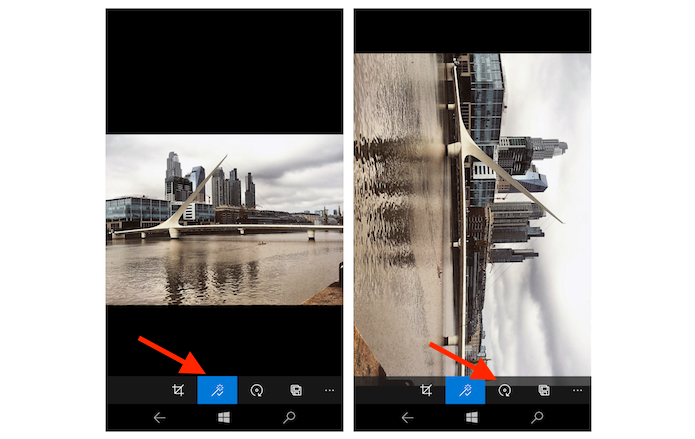 Finalizando a edição de uma imagem no aplicativo fotos do Windows 10 Mobile (Foto: Reprodução/Marvin Costa)
