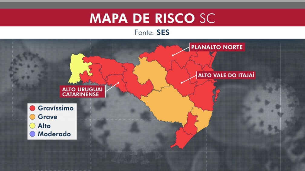 Sobe Para 12 O Numero De Regioes De Sc Em Situacao Gravissima Por Causa Da Covid 19 Santa Catarina G1