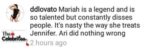 Demi Lovato manifestou sua indignação com Mariah Carey (Foto: Reprodução)