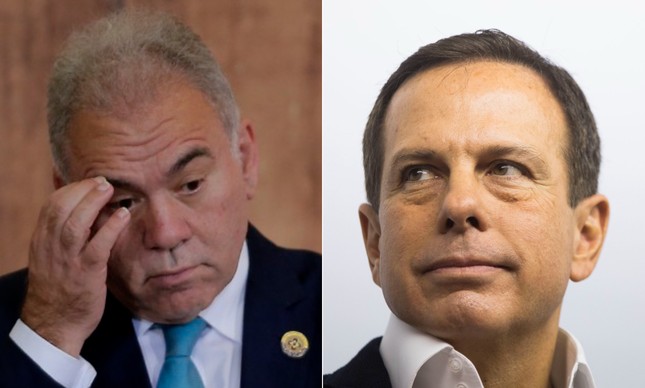 O ministro da Saúde, Marcelo Queiroga, e o governador de São Paulo, João Doria, trocaram críticas nas redes sociais