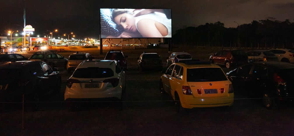 Cinema drive-in em Praia Grande (SP) &mdash; Foto: Divulga&ccedil;&atilde;o/Ivan Ferreira