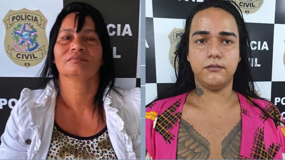 Mãe e filha foram presas por envolvimento em morte de homem — Foto: Reprodução/TV Gazeta