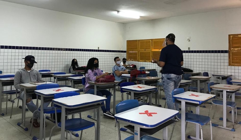 Volta às aulas nas escolas públicas estaduais do RN — Foto: Ayrton Freire/Inter TV Cabugi