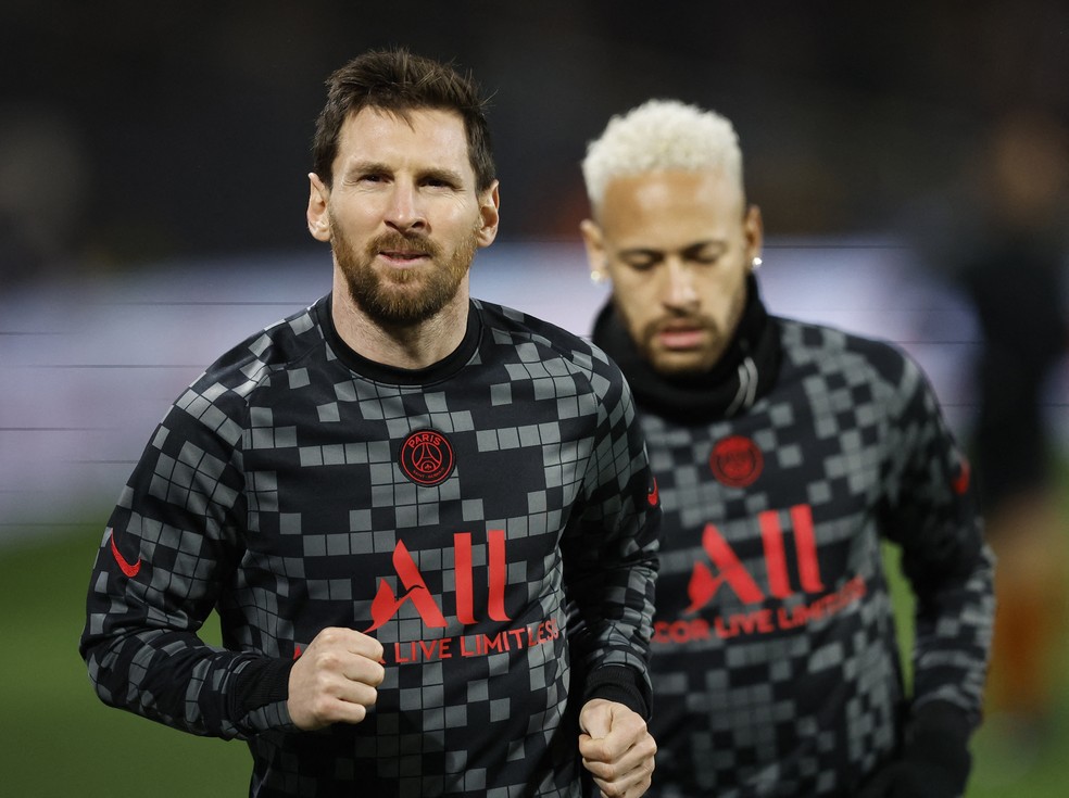 Messi e Neyma — Foto: REUTERS/Stephane Mahe