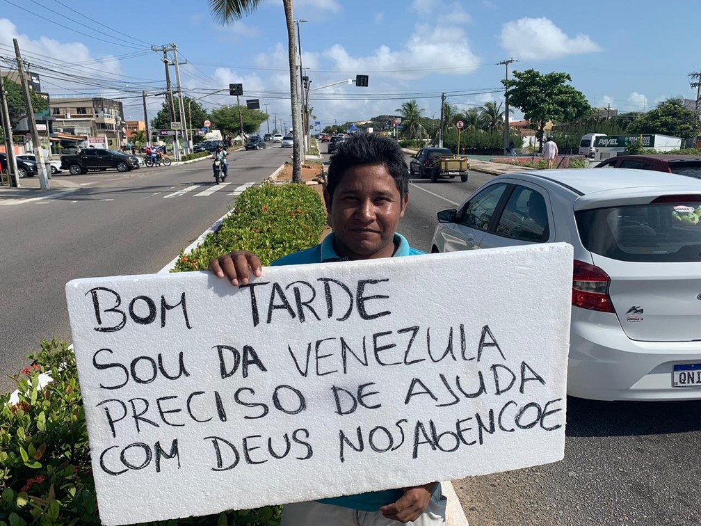 O venezuelano Wilame Matarazza aguarda pelos familiares que devem chegar a Natal no fim de semana â Foto: Anna Alyne Cunha/Inter TV Cabugi