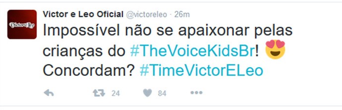 Victor & Leo comentam Audições do The Voice Kids em rede social (Foto: Reprodução)