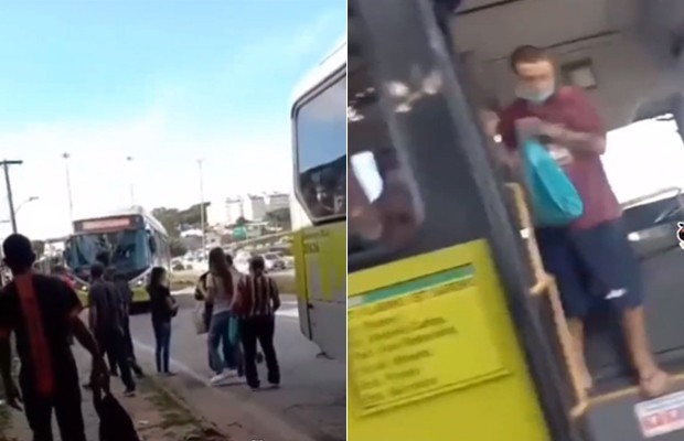 Em BH, passageiro foge com chave de ônibus após ser barrado de entrar sem máscara (Foto: reprodução/instagram)