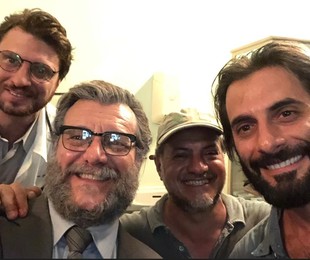 Alex Rech, Roberto Birindelli e Flávio Tolezani com o diretor Breno Silveira | Arquivo pessoal