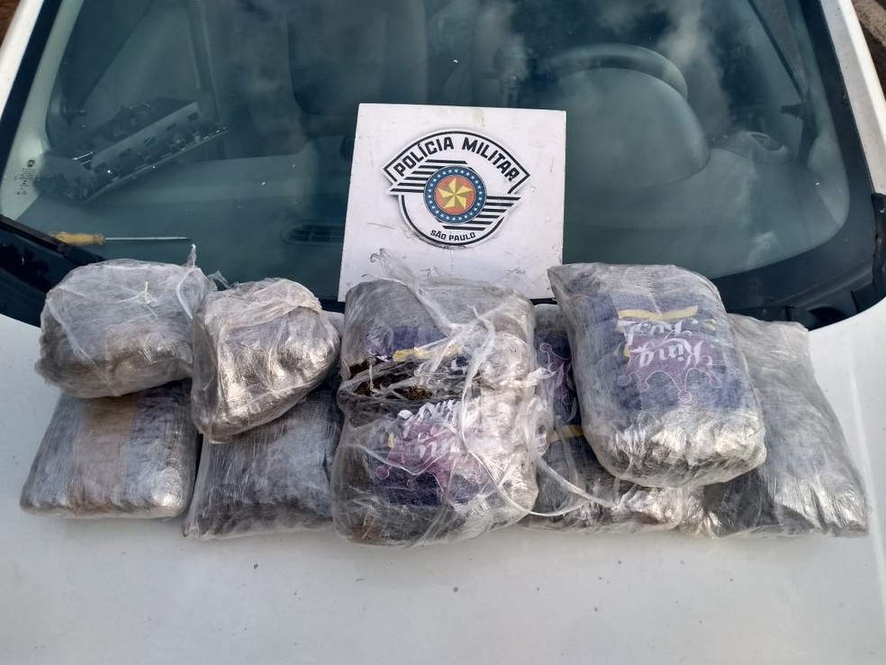 Motorista é preso após polícia rodoviária encontrar sacos de skunk dentro de carro em rodovia de Avaré — Foto: Polícia Militar Rodoviária/Divulgação