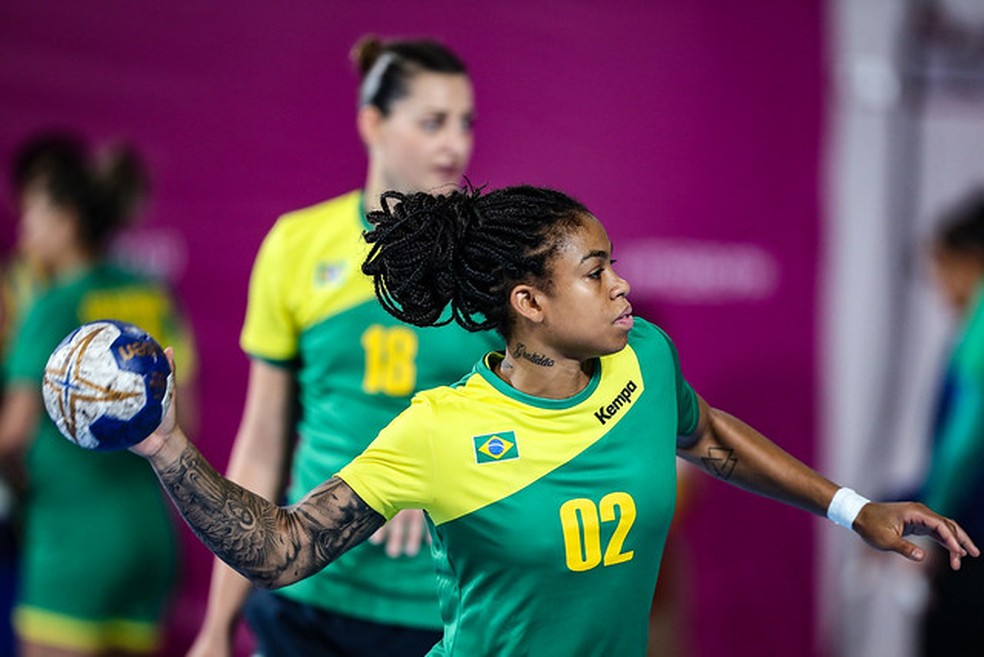 Bruna de Paula pela seleção brasileira na disputa do Pan-Americano — Foto: Abelardo Mendes Jr/ rededoesporte.gov.br