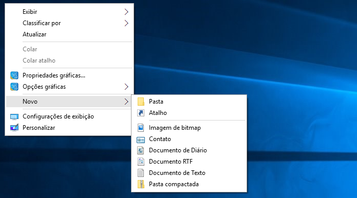 Iniciando a criação de um atalho no Windows 10 (Foto: Reprodução/Edivaldo Brito)