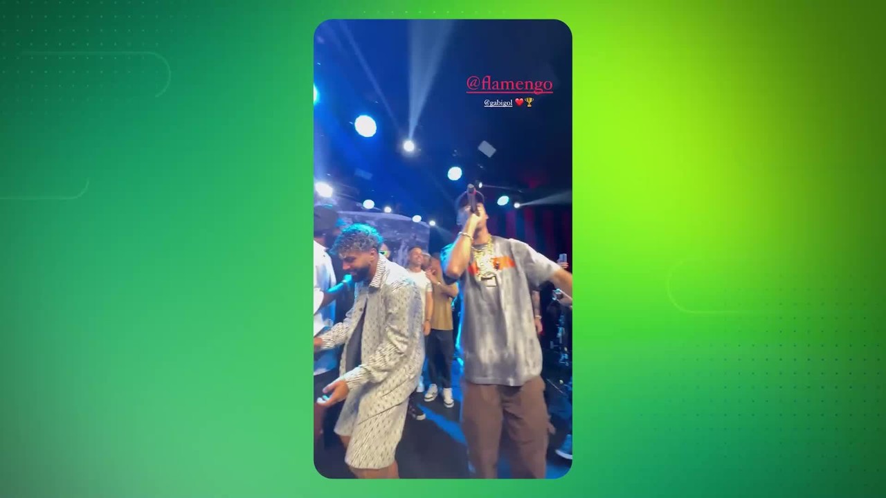 L7nnon canta na festa do Flamengo ao lado de Gabigol