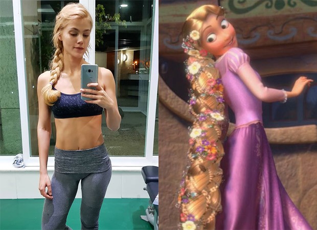 Pâmela Tomé é comparada com Rapunzel (Foto: Reprodução/Instagram e Divulgação/Disney)