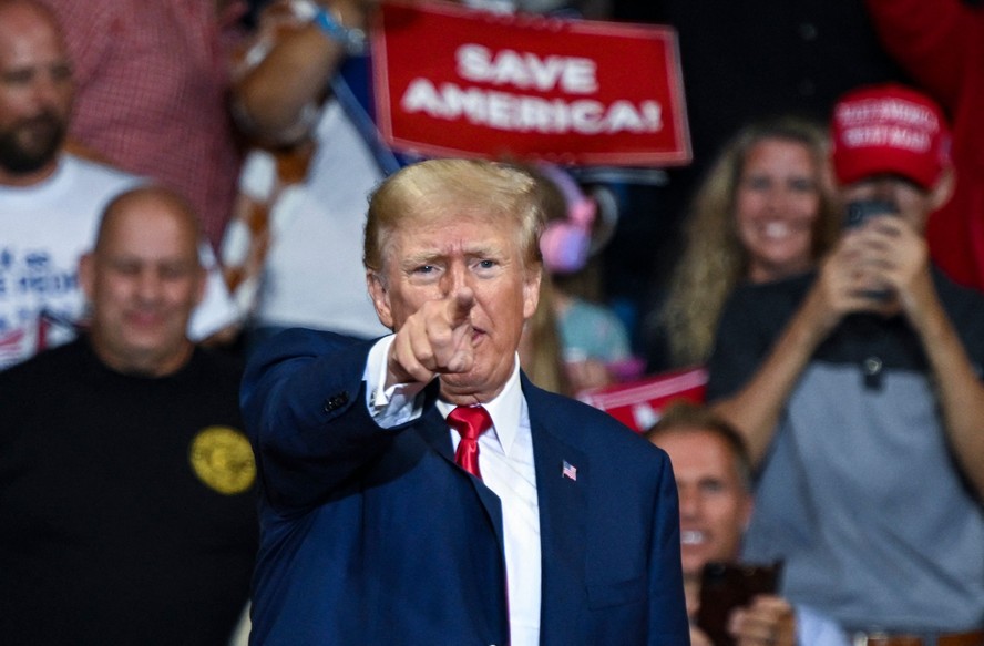 Donald Trump durante comício em Wilkes-Barre, na Pensilvânia