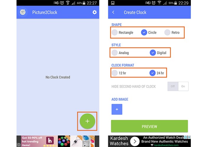 Inicie a criação do relógio personalizado e edite as preferências do widget (Foto: Reprodução/Barbara Mannara)