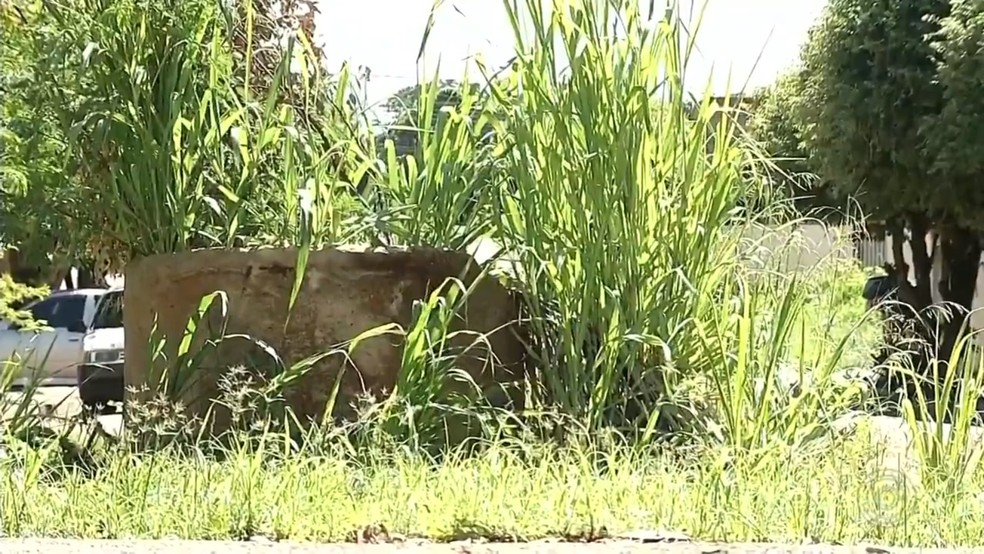 Manilha no meio de cruzamento atrapalha moradores de Andradina — Foto: Reprodução/TV TEM