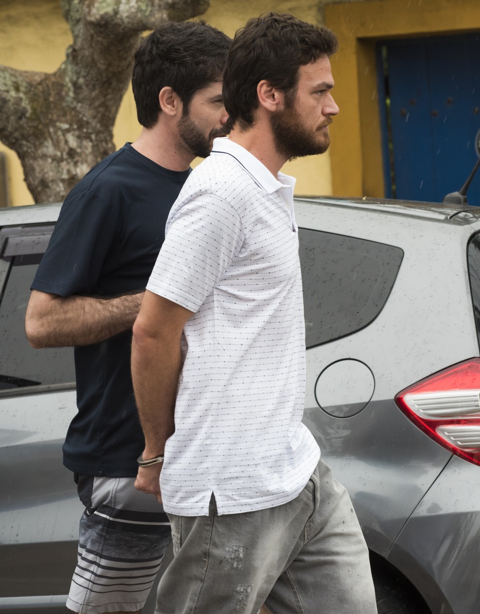 Rubinho é algemado (Foto: César Alves/Globo)