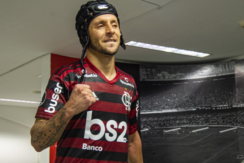 Rafinha após a vitória sobre o Grêmio — Foto: Alexandre Vidal/Flamengo