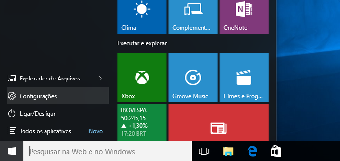 Acesse as configurações do Windows 10 (Foto: Reprodução/Helito Bijora) (Foto: Acesse as configurações do Windows 10 (Foto: Reprodução/Helito Bijora) )
