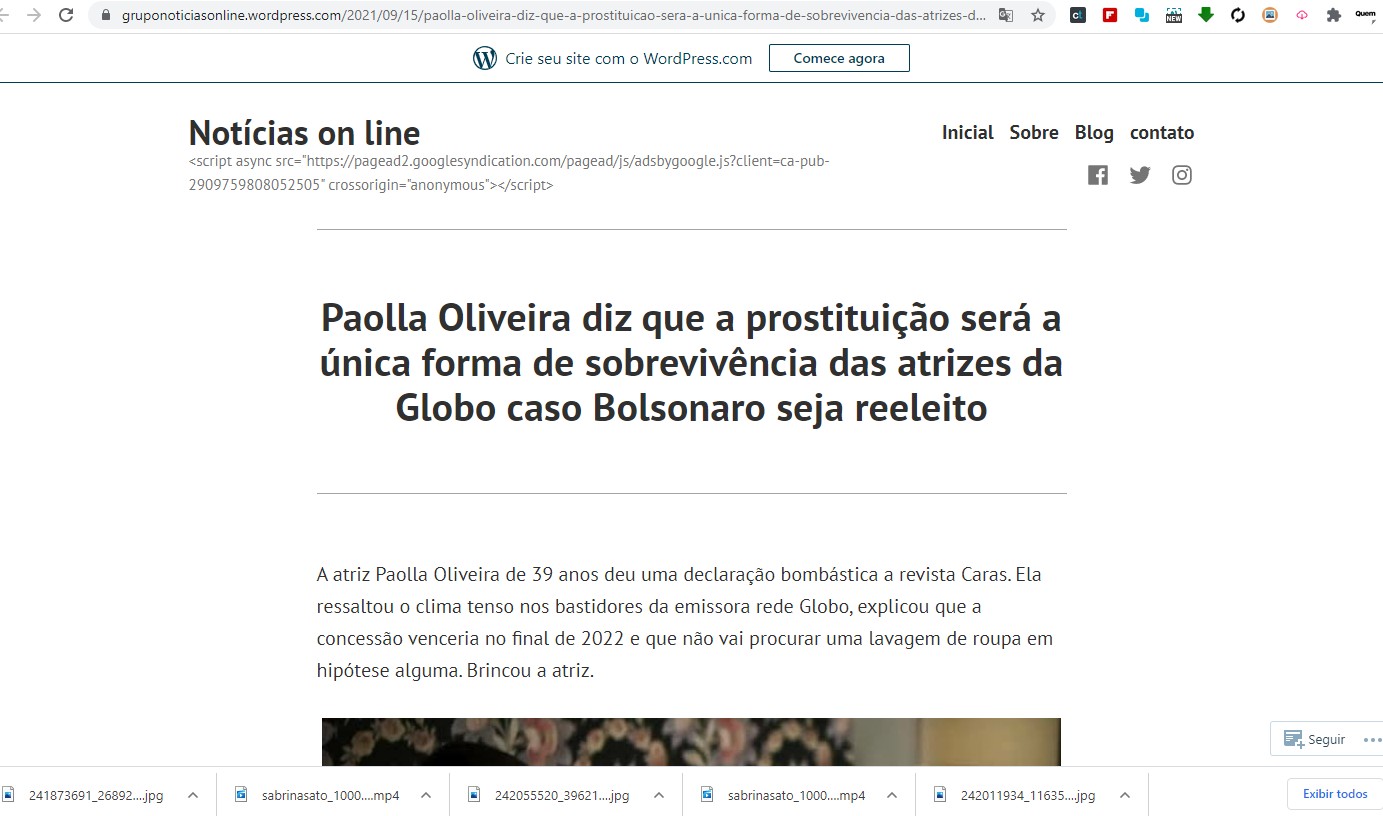  Paolla Oliveira repudia nota de site (Foto: Reprodução Instagram)
