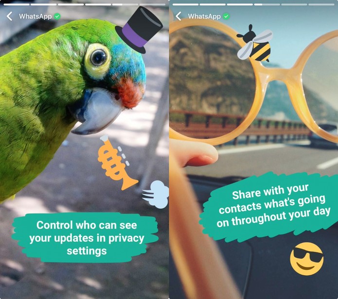 WhatsApp ganha status com fotos e vídeos; funcionalidade lembra o Snapchat Stories (Foto: Divulgação/WhatsApp)