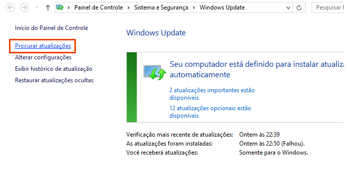 Execute o Windows Update (Foto: Reprodução/Paulo Alves)